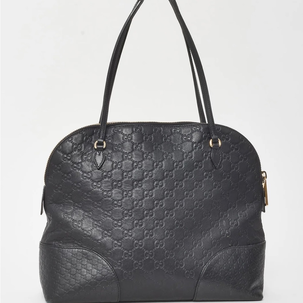 Gucci Black Textured Leather Shoulder Bag - Picture 2 of 11